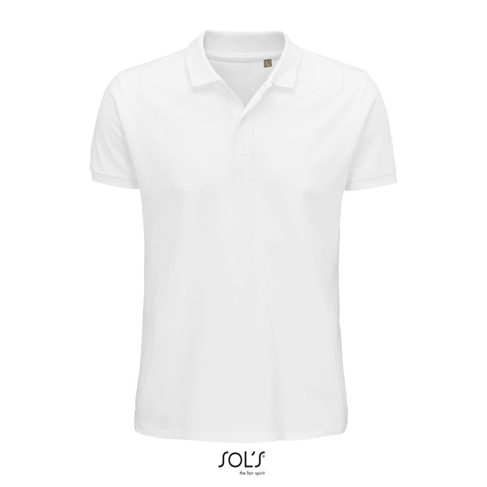 Polo homme coton bio personnalisé 170g - PLANET Blanc 1